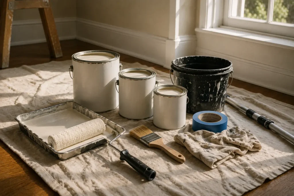 A quality paint job transforms a space — and the difference between a good result and a great one comes down to preparation, skill, and attention to detail.
Painting supplies no logos